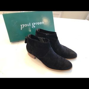 Paul Green Logan Bootie (Black Suede)